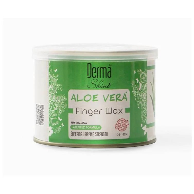Can of Derma Shine Aloe Vera Finger Wax on a white background